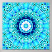 Blue Ice Angel Ring, Abstract Mandala Poster (Voorkant)