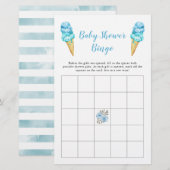 Blue Ice Cream Baby shower Bingo Game (Voorkant / Achterkant)