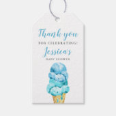 Blue Ice Cream Baby shower Cadeaulabel (Voorkant)