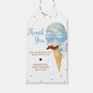 Blue Ice Cream Baby shower Favor Tags Cadeaulabel