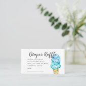 Blue Ice Cream Baby shower Luier Raffle Ticket Informatiekaartje (Staand voorkant)