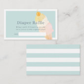 Blue Ice Cream Baby shower Luier Raffle Ticket Informatiekaartje (Voorkant / Achterkant)