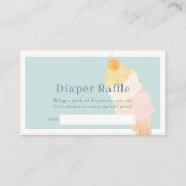 Blue Ice Cream Baby shower Luier Raffle Ticket Informatiekaartje (Voorkant)