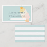 Blue Ice Cream Baby shower Luier Raffle Ticket