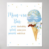 Blue Ice Cream Baby shower Moeder Osa Bar Poster (Voorkant)
