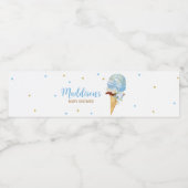 Blue Ice Cream Baby shower Waterfles Etiket (Enkel label)