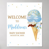 Blue Ice Cream Baby shower Welkom Poster (Voorkant)