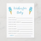 Blue Ice Cream Baby shower Wishes for Baby Kaart (Voorkant)