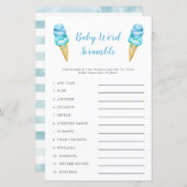 Blue Ice Cream Baby Word Scramble Game (Voorkant / Achterkant)