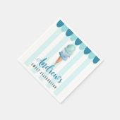 Blue Ice Cream Birthday Party Napkins Servet (Hoek)