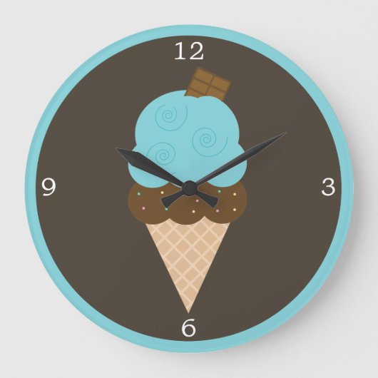 Blue Ice Cream Cone Grote Klok (Voorkant)