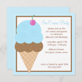 Blue Ice Cream Cone Kaart (Voorkant / Achterkant)