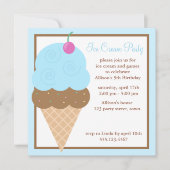 Blue Ice Cream Cone Kaart (Voorkant)