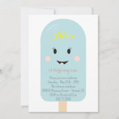 Blue Ice Cream Cone Scoop Birthday Party Kaart (Voorkant)