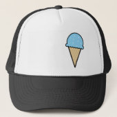 Blue Ice Cream Cone Trucker Pet (Voorkant)