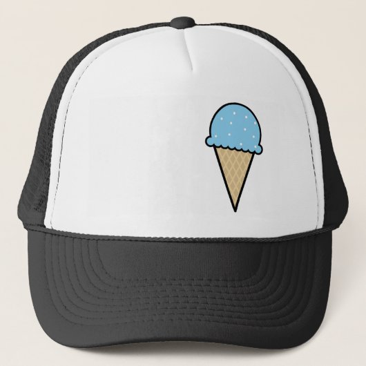 Blue Ice Cream Cone Trucker Pet (Voorkant)