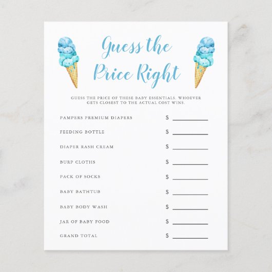 Blue Ice Cream denk dat het prijsspel goed is (Voorkant)