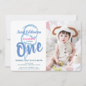 Blue Ice Cream PhotoGirl 1e verjaardag Kaart (Voorkant)