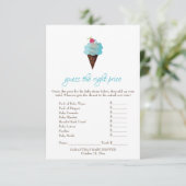 Blue Ice Cream raad het juiste prijsspel Kaart (Staand voorkant)