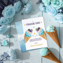 Blue Ice Cream Scoops voor twee jongens Verjaardag