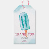 Blue Ice Cream Verjaardag Dank u Cadeaulabel (Voorkant)