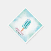 Blue Ice Cream Waterverf Birthday Servet (Hoek)
