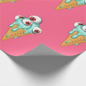 Blue ice cream with eyes. Pink background. Seamles Cadeaupapier (Hoek)