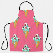 Blue ice cream with eyes. Pink background. Seamles Schort (Voorkant)