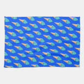 Blue Ice Creams Pattern on Blue Theedoek (Horizontaal)