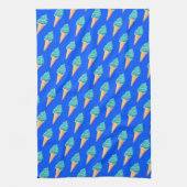 Blue Ice Creams Pattern on Blue Theedoek (Verticaal)