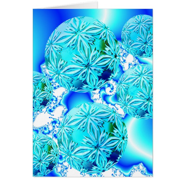 Blue Ice Crystals, Abstract Aqua Azure Cyan Spiral (Voorkant)