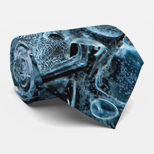 Blue Ice Crystals Stropdas (Opgerold)