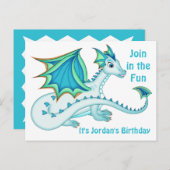 Blue Ice Dragon-Briefkaart Uitnodiging Briefkaart (Voorkant / Achterkant)