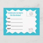 Blue Ice Dragon-Briefkaart Uitnodiging Briefkaart (Achterkant)