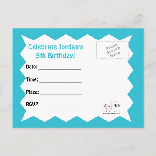 Blue Ice Dragon-Briefkaart Uitnodiging Briefkaart (Achterkant)