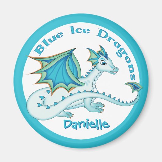 Blue Ice Dragon Magnet (Voorkant)