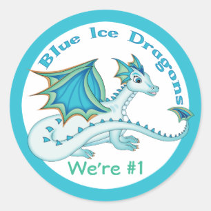 Blue Ice Dragon Stickers