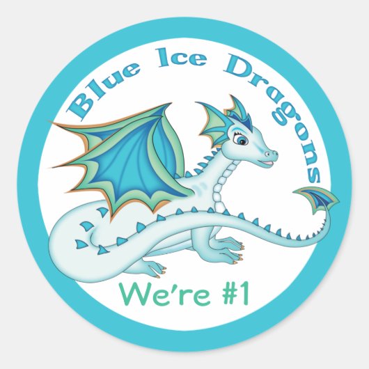 Blue Ice Dragon Stickers (Voorkant)