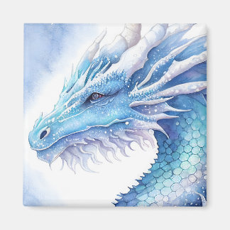 Blue Ice dragon waterverf ontwerp Magneet