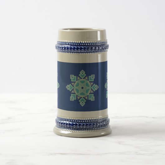 Blue Ice Floral Snowflake Stein Bierpul (Center)