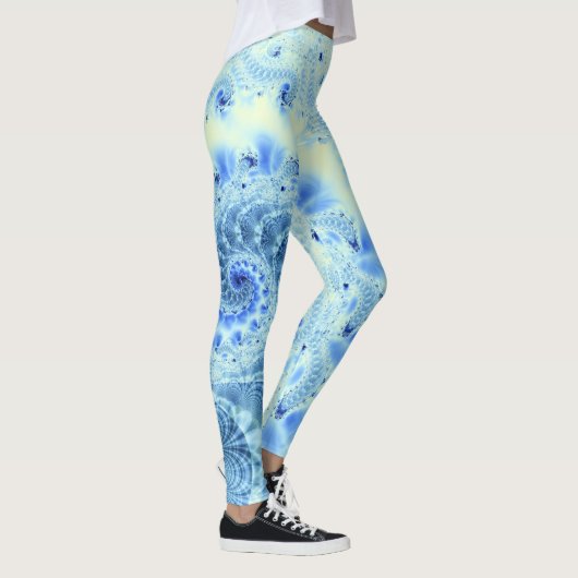 Blue Ice Fractal Swirl Leggings (Rechts)