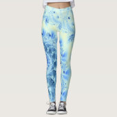 Blue Ice Fractal Swirl Leggings (Voorkant)