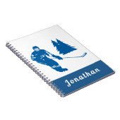 Blue Ice Hockey Player Custom Name Winter Sport Notitieboek (Rechterzijde)
