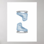 Blue Ice hockey schaats muurkunst Poster (Voorkant)