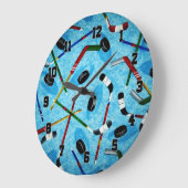 Blue Ice Hockey Thema Grote Klok (Hoek)