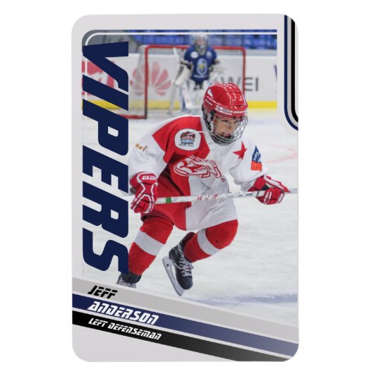 Blue Ice Hockey Trading Kaart Magneet (Verticaal)