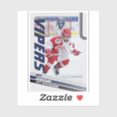 Blue Ice Hockey Trading Kaart Sticker (Vel)