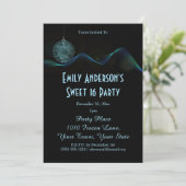 Blue Ice Holiday Kerstmis 16 Birthday Kaart (Staand voorkant)