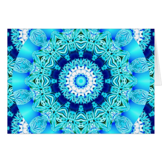 Blue Ice Lace Doily, Abstract Aqua (Voorkant Horizontaal)