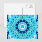 Blue Ice Lace Doily, Abstract Aqua Briefkaart (Voorkant / Achterkant)